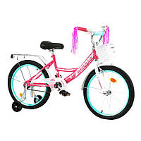 Велосипед двухколесный детский 20" дюймов (звонок, корзинка, сборка 75%) CORSO MAXIS CL-20652 Малиновый