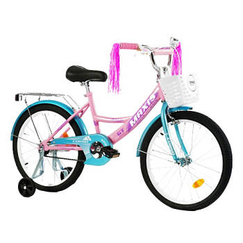 Велосипед двоколісний дитячий 20" дюймів (дзвінок, кошик, складання 75%) CORSO MAXIS CL-20211 Рожевий