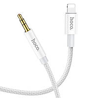 TU  TU AUX кабель Hoco UPA19 Lightning to Jack 3.5 1m серебристый