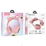 TU Бездротові навушники Hoco ESD13 Skill Cat накладні з вушками та LED-підсвіткою pink, фото 4