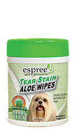 Средства для ухода Espree Aloe Tear Stain Wipes Салфетки для чистки шерсти вокруг глаз у собак 60 шт.