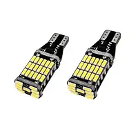 LED лампа T15 W16W в автомобиль 45 SMD 4014 с обманкой Canbus 2 шт белый