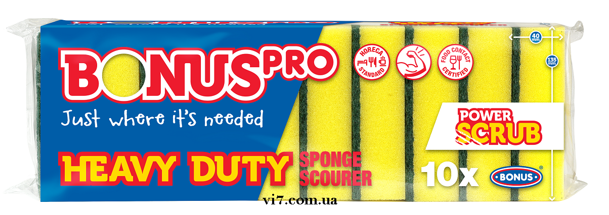 Губка для миття посуду Bonus B520 Heavy Duty Sponge Scourer 10шт