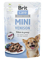 Консервированный корм Brit Care Dog Mini Venison Fillets In Gravy с олениной для собак 85 г