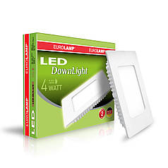LED світильник вбудований Eurolamp NEW 4W 3000K LED-DLS-4/3