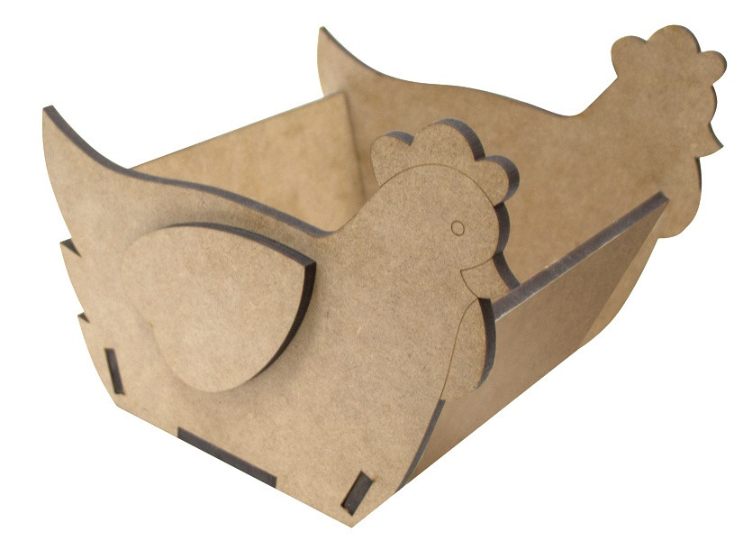 Кошик "Курочка",МДФ , 22х18х14 cм, ROSA TALENT | заготовка для пасхальных яиц | для росписи | под декупаж