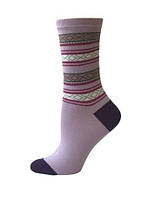 Женские носки Лонкаме орнамент сиреневые (1091)
