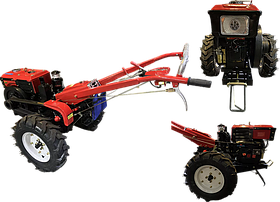 Мотоблок дизельний червоний без плуга Forte МД-101 LUX, 195 мм, 5,5 л, 10 к.с