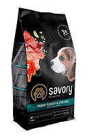 Сухой корм Savory Puppy rich in Fresh Turkey & Chicken 1 кг