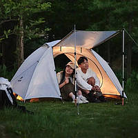 Палатка трехместная для кемпингу, туризму и активного отдыха Naturehike CNK2300ZP024, белая 220 x 290 x 125 см