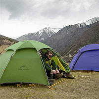 Палатка двухместная со сферическим куполом Naturehike Cloud Peak 2, темно-зеленая из нейлону, чотирисезонний