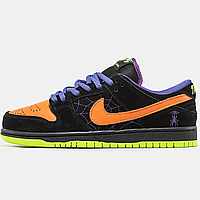 Кроссовки зимние мужские и женские Nike SB Dunk Low Black Orange Purple / кеды Найк СБ Данк черные оранжевые