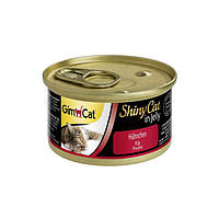 Консервированный корм GimCat Shiny Cat консервы для кошек, с курицей 70 гр