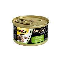 Консервированный корм GimCat Shiny Cat консервы для кошек, с курицей и папайей 70 гр