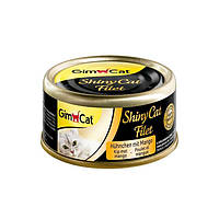 Консервированный корм GimCat Shiny Cat Filet консервы для кошек, с курицей и манго 70 гр