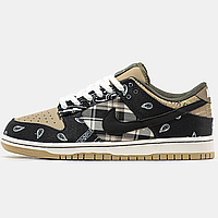 Кроссовки зимние мужские и женские Nike SB Dunk Low x Travis Scott Cactus Jack/ кеды Найк СБ Данк коричневые