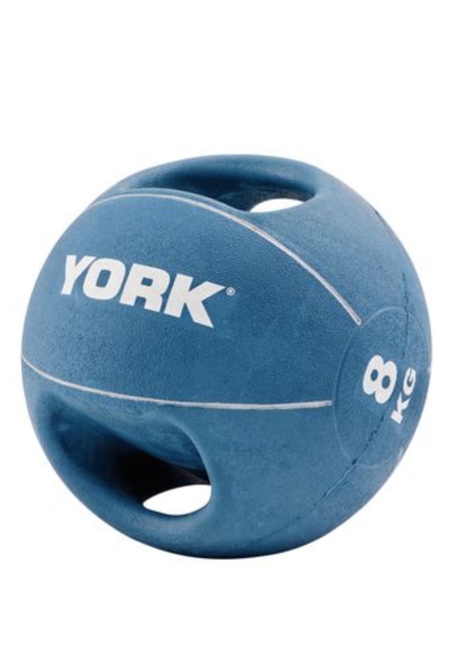Медбол 8 кг із двома ручками York Fitness із двома ручками синій