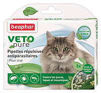От блох и клещей Beaphar Bio Spot On Veto pure Капли от блох, клещей и комаров для кошек 1 пипетка по 1 мл
