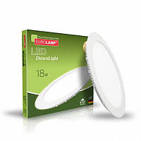 LED светильник встраиваемый Eurolamp 18W 4000K круг LED-DLR-18/4