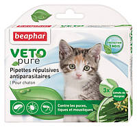 От блох и клещей Beaphar Bio Spot On Veto pure Капли от блох, клещей и комаров для котят 1 пипетка по 0,4 мл