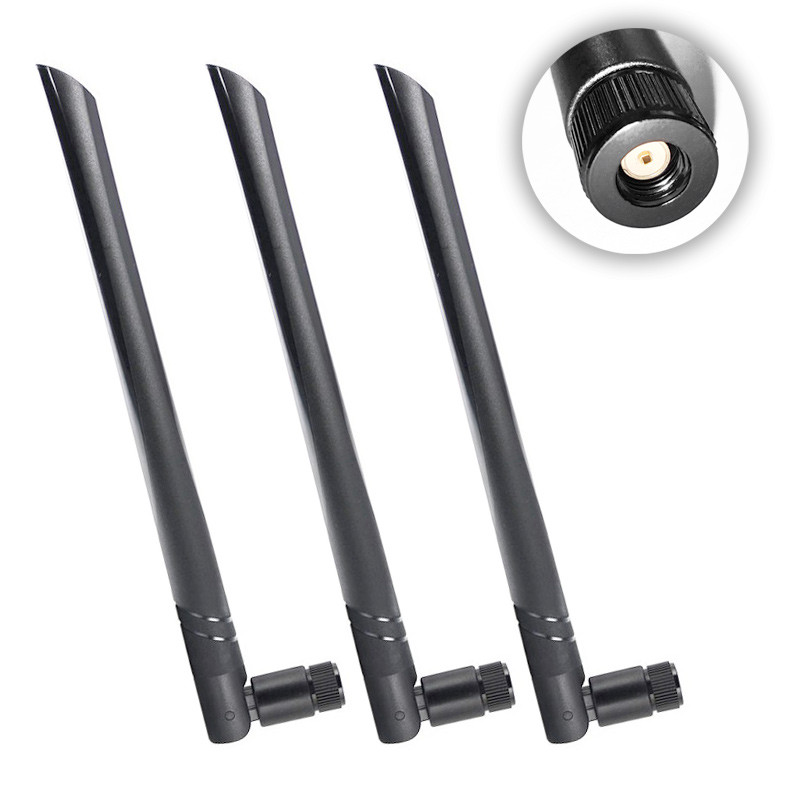 Комплект антен WiFi 3шт. 6 dBi 2.4GHz 5GHz RP SMA Male універсальна антена для роутера, модему, репітера, фото 1