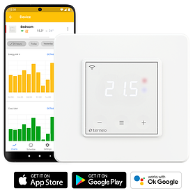 Терморегулятор кімнатний  5...45*С 16А terneo sx (wi-fi)  білий 4820120221200