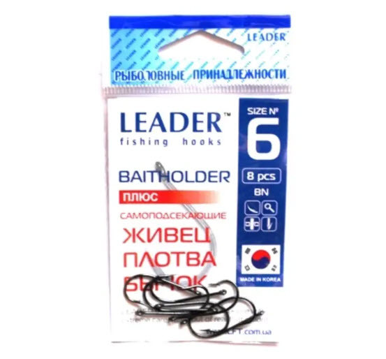 Гачки Leader BAITHOLDER BN № 6 8шт
