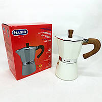 Гейзерна кавоварка з нержавіючої сталі Magio MG-1008, Гейзерна кавоварка для плити, Гейзерна турка ZD-851 для кави
