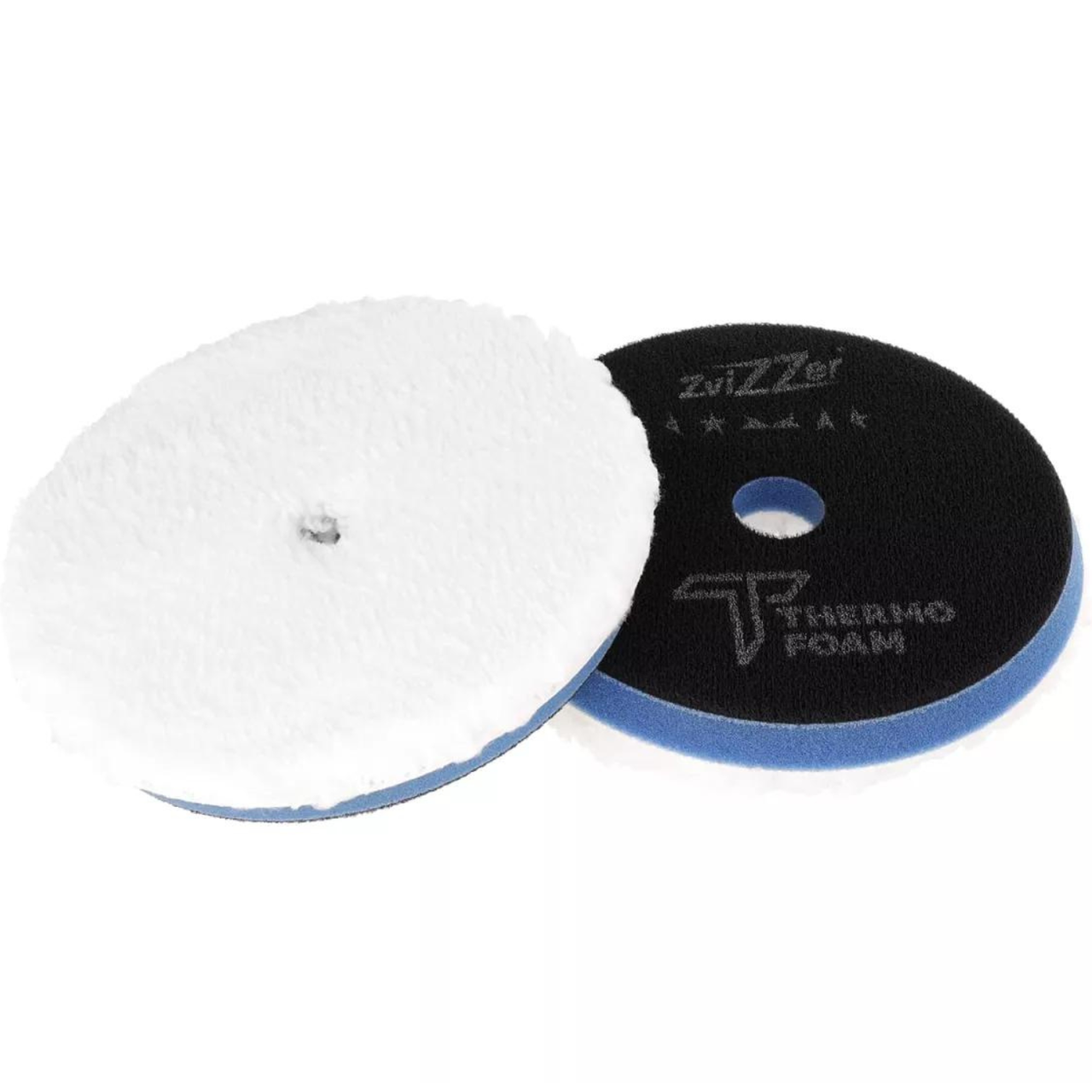 Полірувальний круг мікрофібровий ZviZZer Thermo Microfiber Pad, Ø 90 х 20 х 80 мм Синій (Середньої жорсткості основа), фото 1