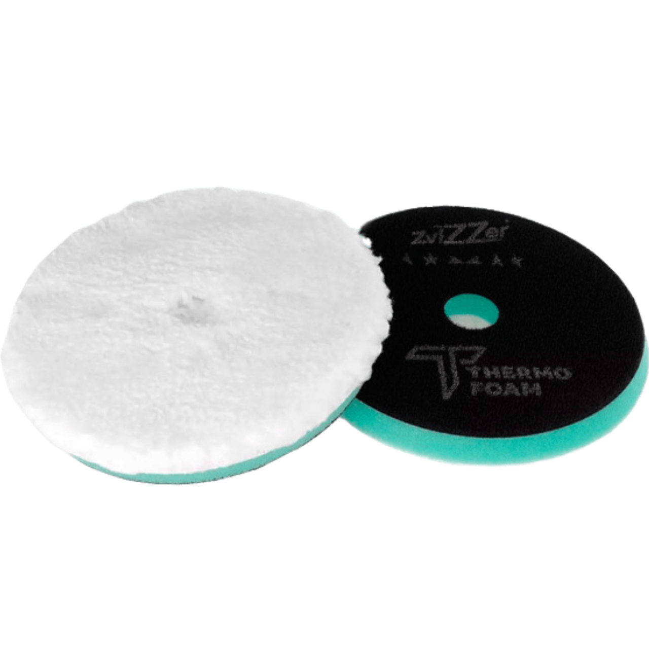 Полірувальний круг мікрофібровий ZviZZer Thermo Microfiber Pad, Ø 70 х 20 х 55 мм Зелений (Жорстка основа), фото 1