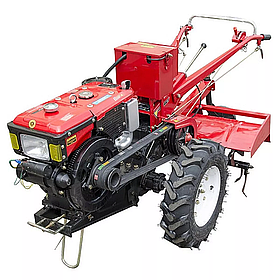 Мотоблок дизельний червоний без плуга Forte МД-101Е LUX, 195 мм, 5,5 л, 10 к.с