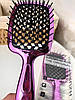 Гребінець хромований для волосся "Super Brush" Бузковий у коробці, фото 2