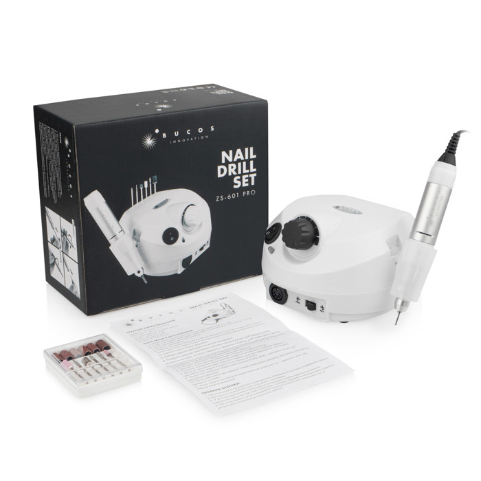Фрезер для манікюру Bucos Nail Drill ZS-601 PRO WHITE  (білий) 45 Вт, 35 000 об/хв
