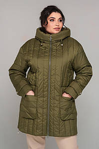 Жіноча демісезонна подовжена куртка  Детройт, розміри 50-60
