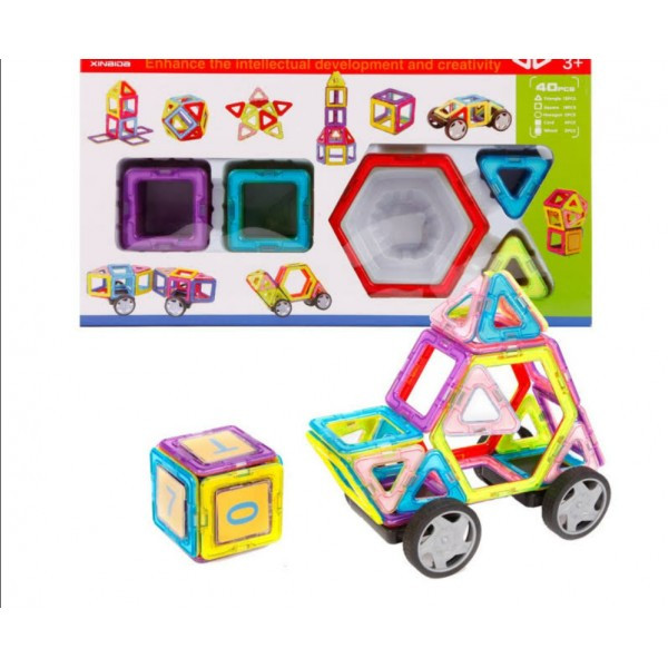 Магнітний конструктор Magical Magnet 40 деталей, фото 1