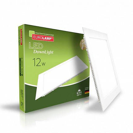 LED світильник вбудований Eurolamp 12W 4000K LED-DLS-12/4, фото 1