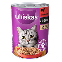 Консервированный корм Whiskas Кусочки говядины в соусе 400 г