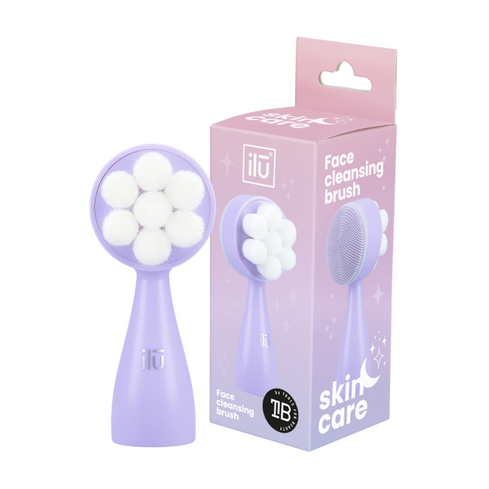 Щітка для вмивання та масажу обличчя, фіолетова Ilu Face Cleansing Brush Purple 1 шт.