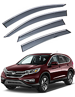 Дефлектор Окон Honda CR-V 2016-> (скотч) TopVisor c хром молдингом