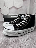 Converse all star black platform молодежные кеды Converse текстиль женские повседневные кроссовки converse 37