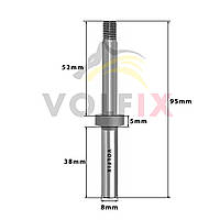 Ножка (хвостовик) VOLFIX для фрезы для сращивания FZ-120-520 d8 mm