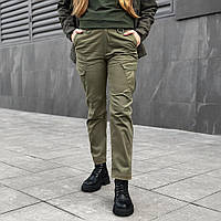 Демисезонные тактические брюки карго хаки для женщин Pobedov Tactical V2 Женские