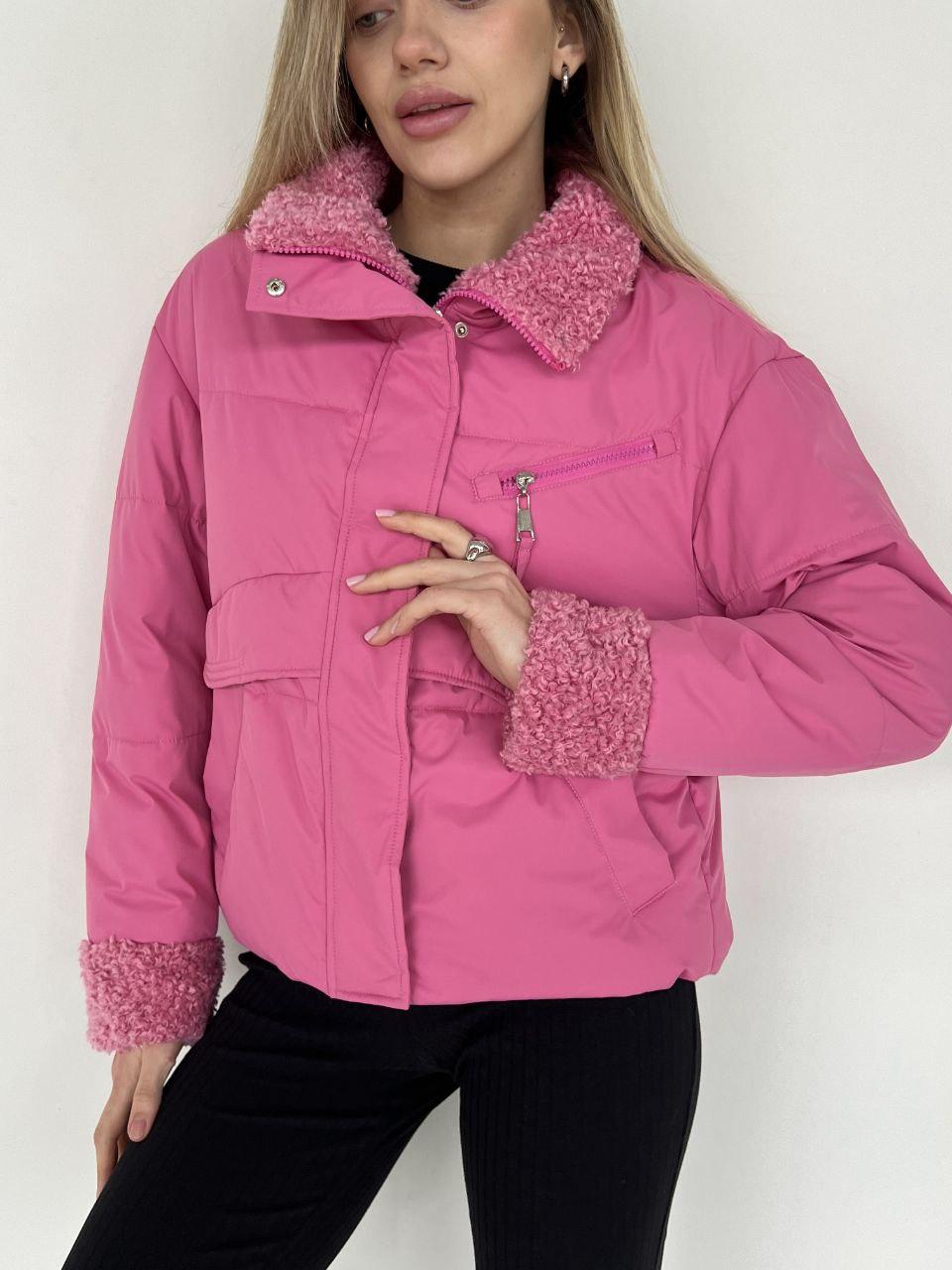 Демісезонна жіноча коротка куртка баранчик Gslip2663