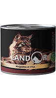 Консервированный корм Landor Kitten Turkey & Duck Влажный корм с мясом индейки и утки 200 г