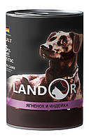 Консервированный корм Landor Dog Adult All Breed Lamb & Turkey Влажный корм с мясом ягненка и индейки для