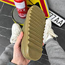 Повсякденні бежеві шльопанці на літо/ Чоловічі модні сланці Slide Shelk/ Пляжні гладкі шльопанці з піни, фото 4