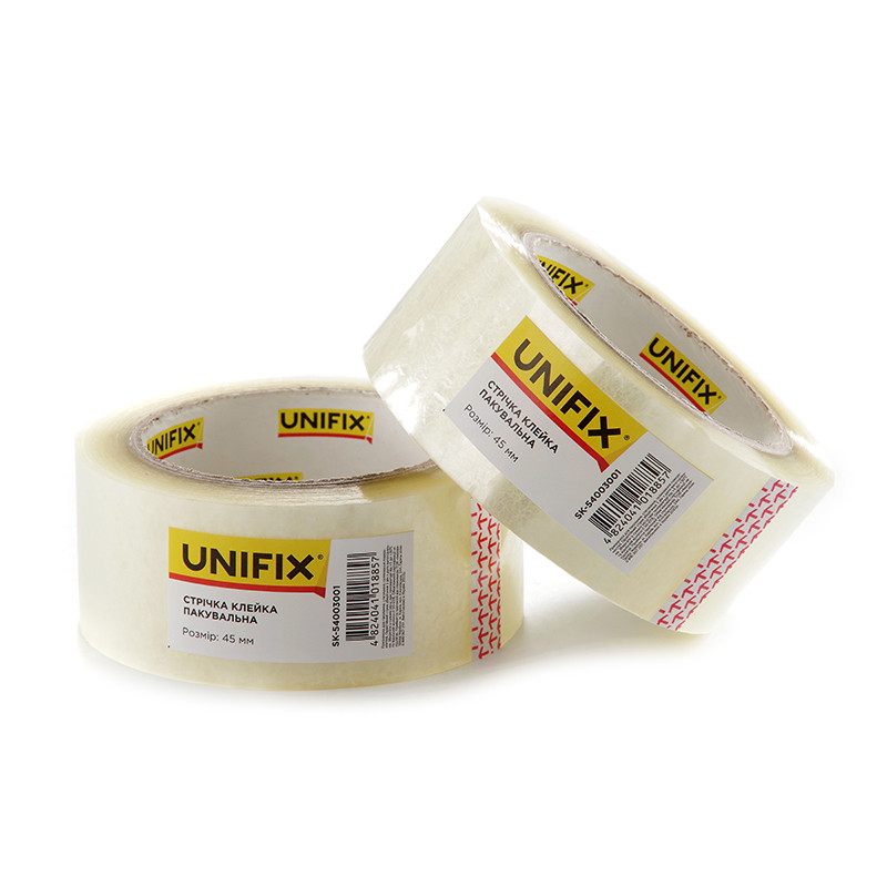 UNIFIX Стрічка клейка пакувальна (скотч) 38 мкм 45 мм 300 м, фото 1