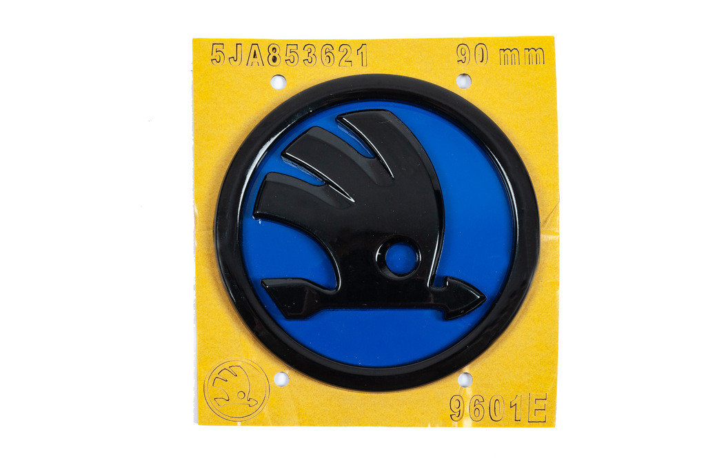 Эмблема синяя 5JA853621 (89 мм) для Тюнинг Skoda - фото 1 - id-p2111443762