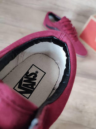 Кеди Бордо на рудій підошві Vans Old Skool кросівки оригінал WineRed/GREY чоловічі кросівки текстил замша, фото 4