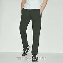 M (48). Чоловічі спортивні штани класичного покрою, трикотаж двунитка - колір хакі